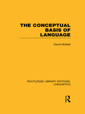 cover image of The Conceptual Basis of Language (RLE Linguistics A